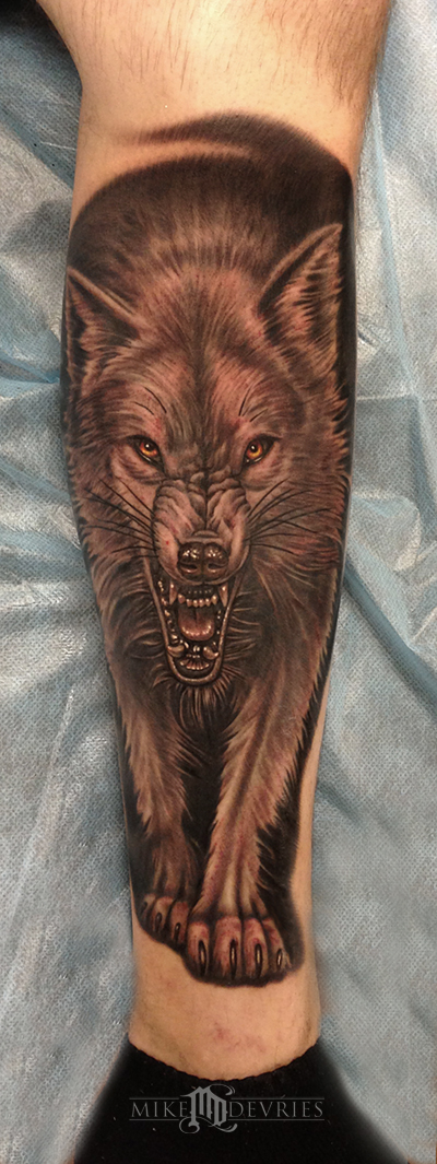 Tattoos - Wolf Tattoo Second Pass - 78431